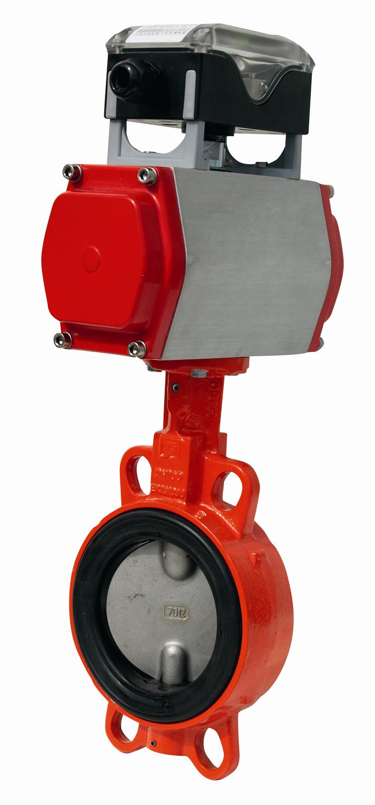 PNEUMATIC SPRING RETURN ACTUATED GGG40 EUROPEAN WAFER BUTTERFLY VALVE EPDM LINER-0