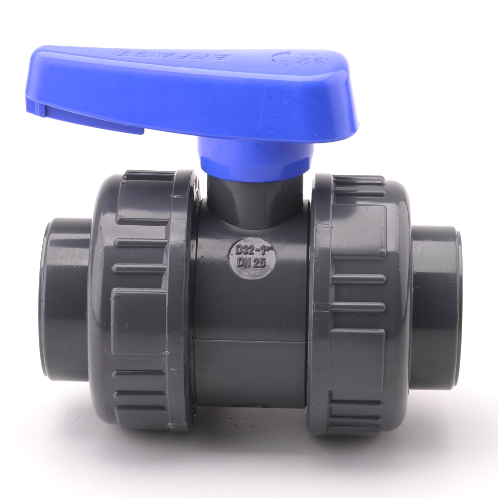 Robinet à Bille PVC Avec Manchon à Solvant - PN 16 Bar (16-63 Mm) / PN 10 Bar (75-110 Mm), Joint EPDM, Résistant Aux Produits Chimiques